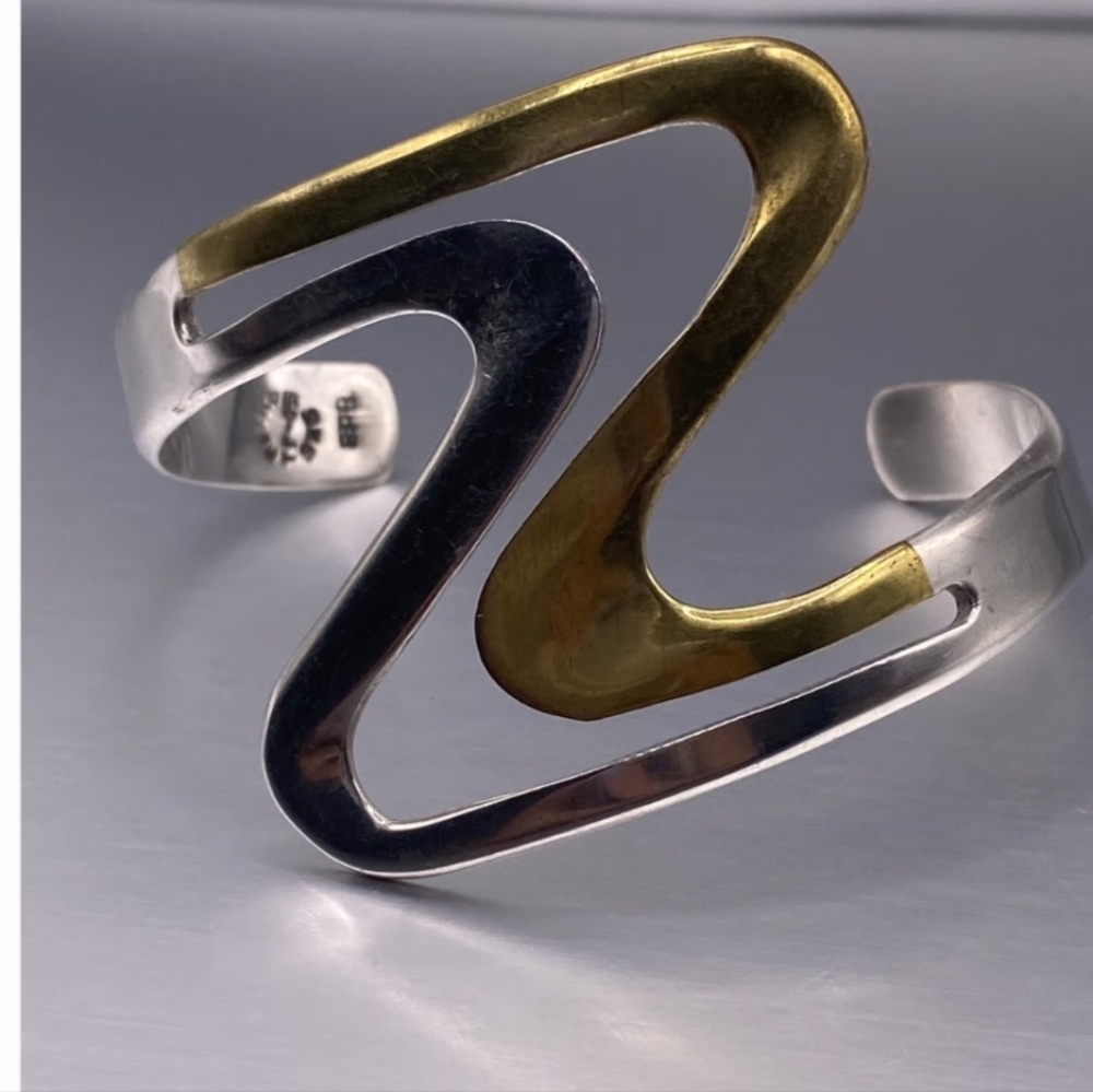 VTG Taxco Modernist Z Cuff Bracelet